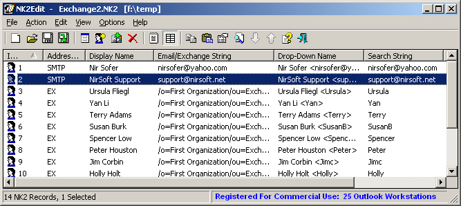 Outlook 2007 Export Cached Addresses