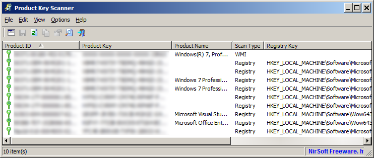Product Key Scanner For Windows 10/8/7/Vista/XP
