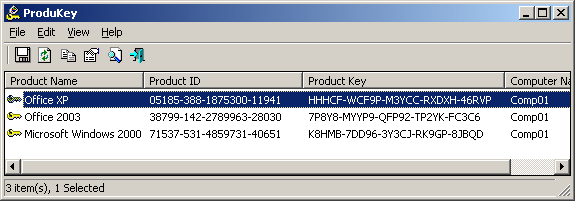 ProduKey - Recover lost product key (CD-Key) of Windows/MS-Office/SQL Server