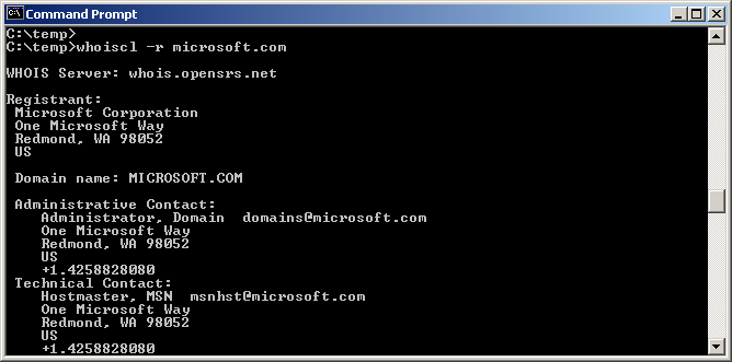 WHOIS Record Information
