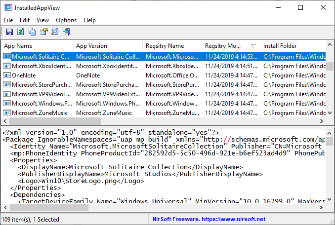 InstalledAppView - Windows 10 Apps Viewer